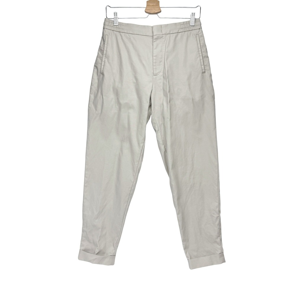 COS Mens Tapered Cotton Elastic Back Cuffed Chinos Trousers Stone Beige 30R‎